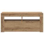 vidaXL Meuble TV avec lumières LED chêne artisanal bois d'ingénierie