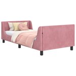 vidaXL Cadre de lit pour enfants avec tête de lit Rose 90 x 190 cm