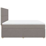 vidaXL Sommier à lattes de lit avec matelas Taupe 200x200 cm Tissu