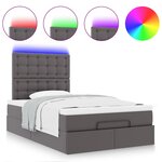 VidaXL Cadre de lit ottoman avec matelas gris 120x190 cm similicuir