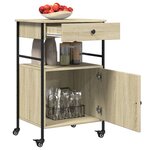 vidaXL Chariot de cuisine chêne sonoma 56x43x89 5 cm bois d'ingénierie