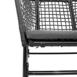 vidaXL Ensemble à manger de jardin et coussins 5 Pièces noir rotin verre
