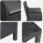 vidaXL Ensemble salon avec coussin 3 Pièces Anthracite PP
