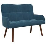 vidaXL Sofa 2 places Bleu 115 x 61 x 87 cm Velours
