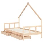 vidaXL Cadre de lit enfant avec tiroirs 90x200 cm bois de pin massif