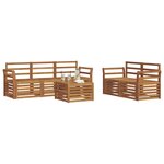 vidaXL Ensemble de canapés d'extérieur 6 pc Naturel