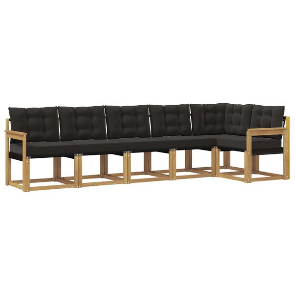 vidaXL Ensemble de canapés d'extérieur 6 pc Blanc et noir