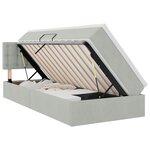 vidaXL Lit de rangement LED avec matelas Gris clair 90 x 200 cm