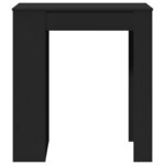 vidaXL Table de bar avec étagères noir bois d'ingénierie