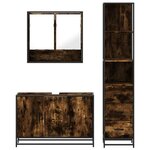vidaXL Ensemble de meubles de salle de bain 3 Pièces Chêne fumé