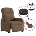 vidaXL Fauteuil inclinable électrique Marron Tissu