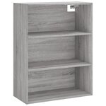 vidaXL Buffet haut Sonoma gris 69 5x34x180 cm Bois d'ingénierie