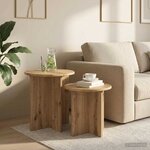 vidaXL Ensemble de tables d'appoint 2 pièces Chêne artisanal