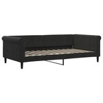 vidaXL Lit de jour avec gigogne et tiroirs sans matelas noir 100x200cm