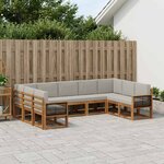 vidaXL Ensemble de canapés d'extérieur 9 Pièces Naturel et gris clair