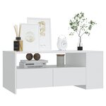 vidaXL Table basse blanc 102x55x42 cm bois d'ingénierie