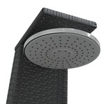 vidaXL Douche d'extérieur noir 55x60x224 cm résine tressée bois acacia