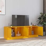 vidaXL Meubles TV 2 Pièces jaune moutarde 67x39x44 cm acier