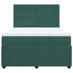 vidaXL Sommier à lattes de lit et matelas Vert foncé 140x190cm Velours