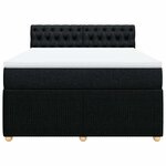 vidaXL Sommier à lattes de lit avec matelas Noir 160x200 cm Tissu