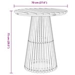 vidaXL Table de jardin pour repas Marron 70 x 70 x 75 cm