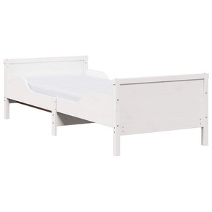vidaXL Cadre de lit avec matelas Blanc 80 x 200 cm Bois de pin massif
