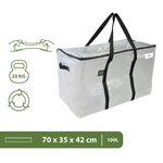 Pack and Move - Lot 4 Grands Sacs Déménagement Transparent Recyclé - Rangement Et Transport Ultra Résistant - Réutilisable - Poignées Solides - 100L