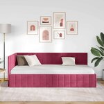 vidaXL Cadre de lit d'angle Rouge bordeaux 90 x 200 cm Velours