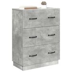 vidaXL Armoire à tiroirs Gris béton 66 x 34 5 x 87 cm