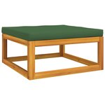 vidaXL Salon de jardin 9 Pièces avec coussins vert bois massif