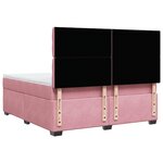 vidaXL Sommier à lattes de lit avec matelas Rose 180x200 cm Velours