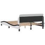 vidaXL Cadre de lit Dover blanc et noir 140x190 cm similicuir
