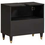 vidaXL Armoire d'évier Noir 62 x 33 x 58 cm Bois de mangue massif
