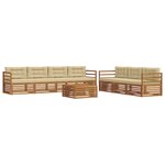 vidaXL Ensemble de canapés d'extérieur 8 pc Naturel et Beige