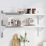 vidaXL Étagère murale 2 niveaux 100x23 5x60cm argenté acier inoxydable