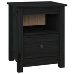 vidaXL Tables de chevet 2 Pièces Noir 40x35x49 cm Bois de pin massif
