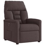 vidaXL Fauteuil inclinable électrique Marron foncé Tissu