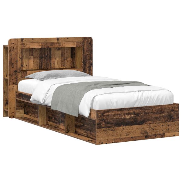 vidaXL Cadre de lit avec rangement Bois ancien 90 x 190 cm