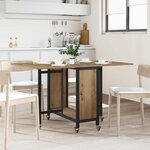 vidaXL Table à manger pliante avec roulettes 130 x 80 x 76 5 cm