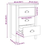 vidaXL Cabinet de chevet HILL Blanc et marron miel 46 x 35 x 65 cm