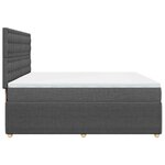 vidaXL Sommier à lattes de lit avec matelas Gris foncé 200x200cm Tissu