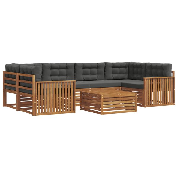 vidaXL Ensemble de canapés d'extérieur 7 pc Naturel et Anthracite
