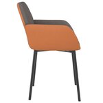 vidaXL Chaises à manger lot de 2 gris foncé tissu et similicuir