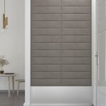 vidaXL Panneaux muraux 12 Pièces Gris clair 60x15 cm Velours 1 08 m²