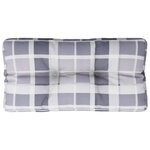vidaXL Coussin de palette motif à carreaux gris 80x40x12 cm tissu