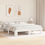 vidaXL Cadre de lit Blanc 180 x 200 cm Bois de pin massif
