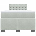 vidaXL Sommier à lattes de lit et matelas Gris clair 120x200cm Velours