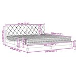 vidaXL Lit avec matelas gris foncé 200x200 cm tissu
