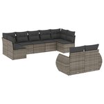 vidaXL Salon de jardin 9 Pièces avec coussins gris résine tressée