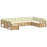 vidaXL Ensemble de canapés d'extérieur 9 pc Blanc et crème